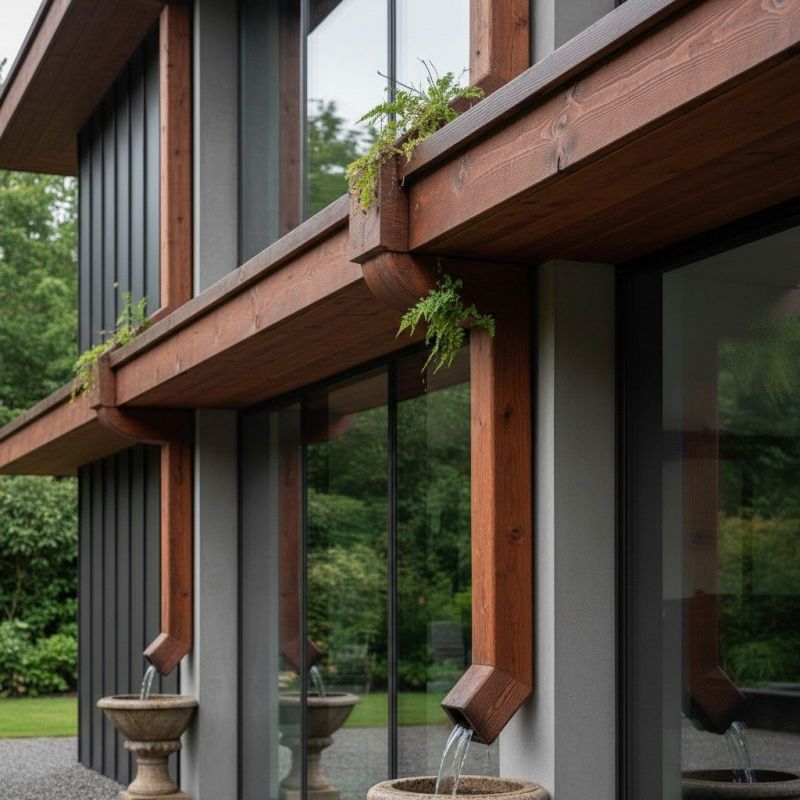 Wood Rain Gutter Installation